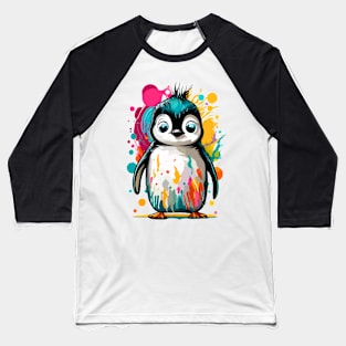 Baby Penguin Colourful - Cute Penguin Baseball T-Shirt